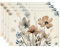 Artoid Mode Wilde Tuschemalerei Blumen Blätter Frühling 4er Set Platzsets, 30x45cm Herbst Bankett Tischsets Waschbar Platzdeckchen Küche Party Deko