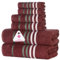 Casa Copenhagen Exotisches 6-teiliges Handtuch-Set – Burgund, 525 g/m², 2 Badetücher, 2 Handtücher, 2 Waschlappen aus weicher ägyptischer Baumwolle für Badezimmer, Küche und Dusche