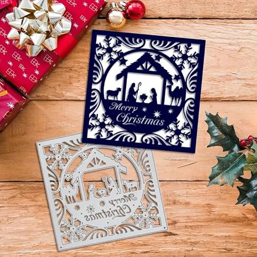 God jul scen får gratulationskort metall stansning, snöflinga stjärna löv skärning schabloner gör-det-själv scrapbooking dekorativ prägling papper scrapbooking korttillverkning