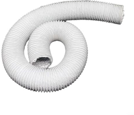 ZMdooreasy Conduit de ventilation CVC 150 mm x 6 m – Tuyau en aluminium à circulation d'air optimisée, installation flexible pour les espaces restreints (15 cm, blanc)