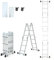 CO-Z 3.5 m 7-in-1 Multi-Purpose Folding Ladder, Aluminium Combination with 2 Metal Plates and 12 Steps 150 kg Capacity, Articulated Staircase Extension Scaffold Ladder in One, Silver