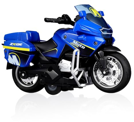 Alasum Friction Powered Toy Motorbike with Sound and Light Mini Motorcycle for Kids Ages 4-7 Pull-Back Motorcycle Toy Educational Play Vehicle for Birthday Christmas Party Favors