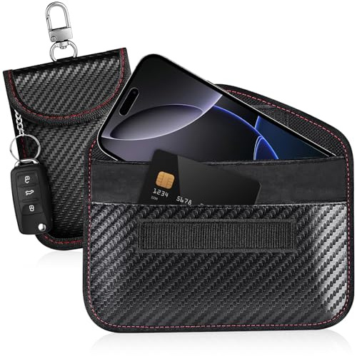 xianzhanEU Faraday - Bolsa de bloqueo de señal (2 unidades, incluye 1 funda para llave blindada, bolsa de bloqueo de señal, protección radiológica para teléfono móvil para protección radiológica y