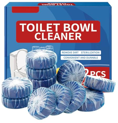 Bloc de Nettoyage de Toilette, WC Active Tabs, Blocs WC et Nettoyant WC Pour le nettoyage des WC, toilettes et urinoirs - Anticalcaire et Fraîcheur (1 unité (Lot de 12))
