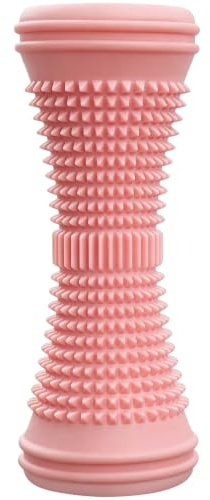 Fascia rulle fot massageapparat för smärtlindring vid plantar fasciit och hälsporer, massageroller för fötter rygg nacke, ergonomisk utlösningspunkt fotrulle, rosa