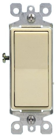 Leviton 15 Amp, 120/277 Volt, Decora Rocker 4-Way AC Quiet Switch, Residential Grade, Grounding, 5604-2I, Ivory
