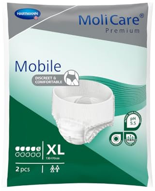 MoliCare Premium Mobile Einweg Pull Up Pants - Diskrete Anwendung für Damen und Herren mit Inkontinenz - 5 Tropfen - Größe XL - 14 Stück