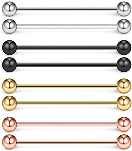 Briana Williams 8stk Industrial Piercing Barbell Set 316L Chirurgenstahl 38mm 14G Knorpel Ohr Stecker Körperschmuck