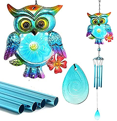 Carillón De Viento De Búho,Carrillones para jardín Para Jardín Carillón De Viento De Metal Tubos De Aluminio Adorno Colgante Para La Decoración Del Jardín Del Hogar