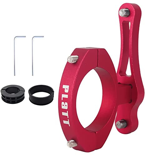 PLATTBK Adaptador Portabidon Bicicleta,Soporte Botellas tija sillin de Aluminio para MTB/Carretera, Manillar Clip Holder Mount Clip Soporte Rojo