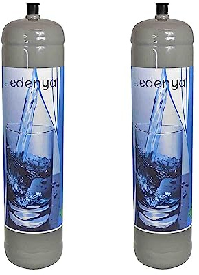 2 bouteilles CO2 jetables e290 utilisation alimentaire eau pétillante pour gazeurs et refroidisseurs d'eau raccord M11x1 Edenya®