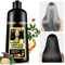 Shampoo Capelli Colorante Istantaneo, 500ML 3 in 1 Shampoo Tintura per Uomo e Donna Copertura Dei Capelli Grigi Shampoo Colorante Per Capelli (Nero)