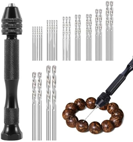Piccoli set di punte per trapano, punta elicoidale a mano | Punte per trapano manuale per hobby per la realizzazione di gioielli, strumento di perforazione manuale rotativo versatile