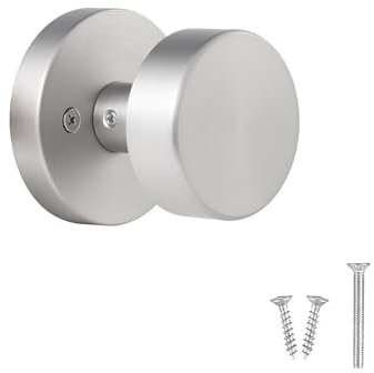 LWZH 1 Runder Türknauf für Haustüren und Innentüren, Feststehender Türknopf ，Türgriff mit Montageschrauben