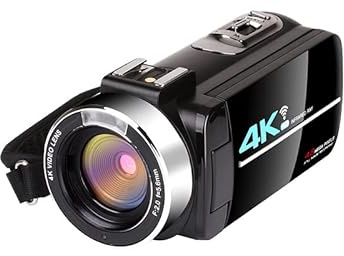 Videokamera, 4K Video Camera -videokamera for Vlog Recording -videokamera WiFi Ir Nattseende 4K 56MP 3.0 Tum 16x digital zoominspelare kamera(Standard,Wit)