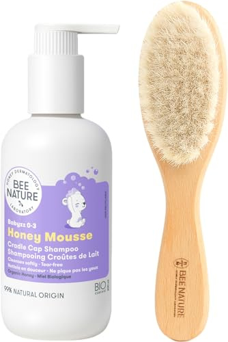Bee Nature - Cradle Cap Kit - Cradle Cap Shampoo and Brush - Cradle Cap Treatment - Suitable for Newborns Toddlers Kids Adults with Dry, Sensitive, Prone-Eczema, Itchy Scalp.