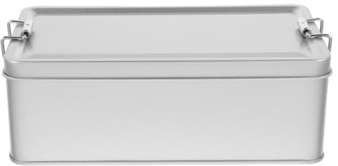 MAGICLULU Vintage Metal Cookie Storage Tin Box Retro Rectangular Airtight Container for Candies and Cookies for Weddings Parties and Celebrations Tinplate Design