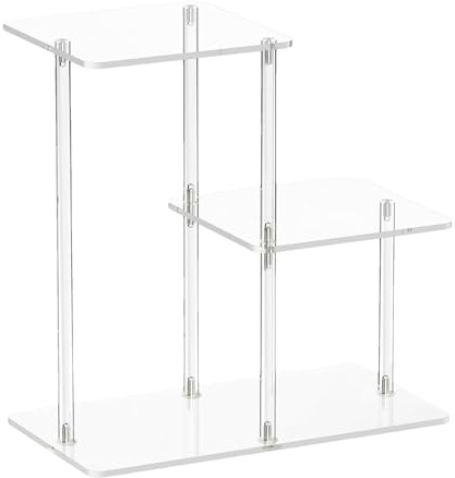 Generisch Beistelltisch - Zweisatztisch, 15cm Acryl-Glas Beistelltisch - Moderner transparenter Nachttisch, dekorativer Sofatisch, kleiners Couchtisch für Wohnzimmer, Schlafzimmer, Flur & Büro