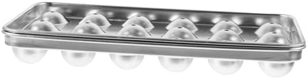 Didiseaon Moule à Glaçons Inox avec Couvercle Bac à Glace Sphérique Pratique pour Boissons Design Empilable et Robuste Cuisine Bar et Congélateur