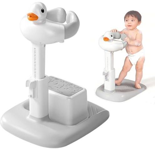 KIRJAUDU Soporte de Bañera para Bebés con Diseño de Pato, Asiento Antideslizante Ajustable, Soporte Ergonómico para Baño Seguro, Ideal para Bebés de 6 a 24 Meses