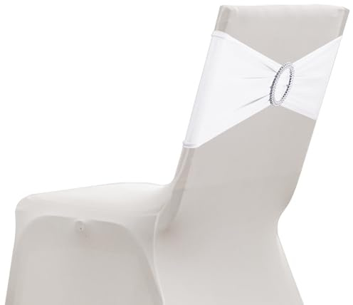 sourcing map Paquete de 20 bandas elásticas para silla, banda elástica para silla con hebilla deslizante, lazos elásticos universales para bodas, fiestas, ceremonias, eventos, decoración de eventos