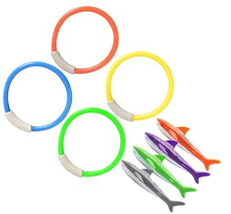 wueiooskj Coloridos Juguetes para Piscinas, Juego de Anillos de Buceo Que involucran a los niños en Juegos acuáticos y Actividades Aprendizaje, es un Conjunto Juguetes Entrenamiento con Anillos