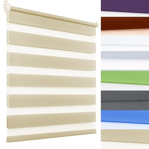 80 x 130 cm dubbelrullgardiner – ingen borr enkel passform installation snygga fönsterbehandlingar för ljusfiltrering hem och kontor och visuell integritet av