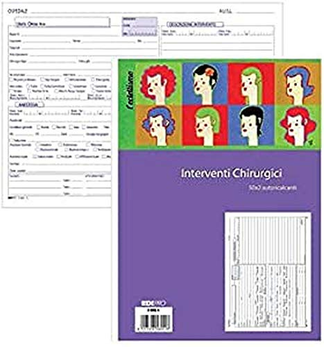 Edipro E5855A - Bloc de notas quirúrgicas (50 x 2 mm, autocalcante, 22 x 14,8 cm)