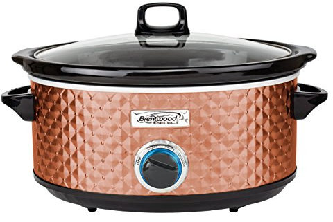 Brentwood SC-157C 270W 6.62L Svart, Koppar långsam spis (270 W, Rotations-, Svart, Koppar, Metall, Glas, 444,5 mm)