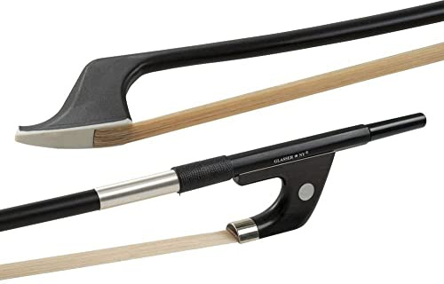 GLASSER Archet de contrebasse, Carbone Graphit, Made in USA, G5000X-34, Modèle allemand, Filage Maillechort, pour 3/4 Contrabasse