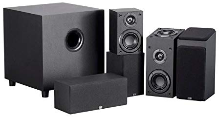 Monoprice Premium 5.1.2 Channel Immersive Home Theater System - With 8 Inch 200 Watt Subwoofer, Black