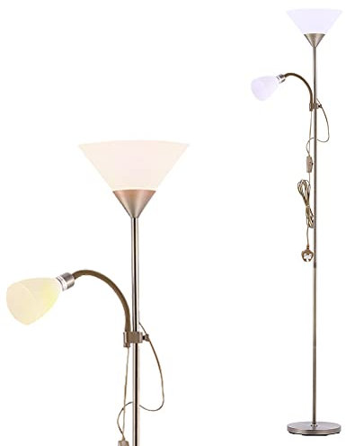 INMOZATA Standard Lamps Living Room, Uplighter Floor Lamp, Modern Mother & Child Tall Floor Lamp for Living Room, Bedroom, Lounge, Office(Bronze)