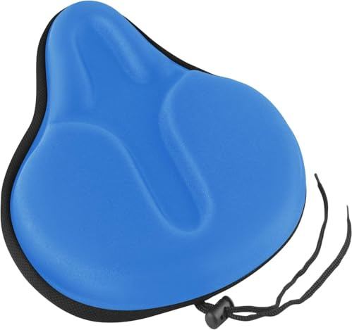 MSDADA Schaum Gel Gepolsterter Fahrradsattelbezug - Extra Weicher Breit Groß Sattelbezug überzug für Peloton, Heimtrainer Fahrrad, MTB, Bequem Sattelpolster Fahrrad für Damen Herren Senioren