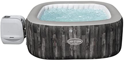 Lay-Z-Spa Majorca Hot Tub, 8 HydroJet Pro Massage System Inflatable Spa with Freeze Shield Technology and Sociable Square Shape, 4-6 Person