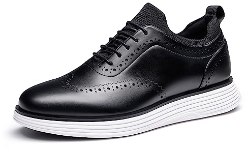 Bruno Marc Zapatos Vestir Hombre Zapatos de Cordones Oxfords Brogue Clásico Formales Derby para Hombre Boda Fiesta SBOX2326M GrandFlex Suit Craft,Size 47,Negro,SBOX2326M-E