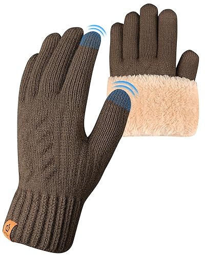 ARFNKIM Gants Thermiques d'hiver - Doublure en Polaire, écran Tactile, Gants Chauds et Extensibles pour la Course à Pied Ski Cyclisme équitation randonnée et Camping - Femme et Homme (Kaki)