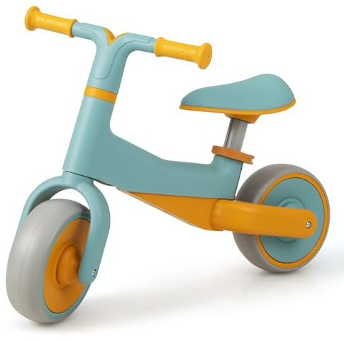 RELAX4LIFE Bicicletta Senza Pedali Per Bambini con Impugnatura Antiscivolo, Sedile Regolabile in Altezza, Ruote Resistenti All'usura E Silenziose, Portata 25 Kg (blu)