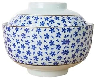Soupière ronde japonaise de 6.5 pouces sous glaçure, bol à vapeur en céramique rétro for nouilles et nouilles avec couvercle, marmite à ragoût, Ramen instantané domestique ( Color : Type 07 , Size : 6