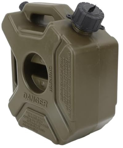 Headerbs Oil Petrol Storage Cans 3L 0.75 Gallons, ABS Fuel Tank Emergency Backup Gas Can Green for Most Car Motorcycle UTV ATV Off Road Vehicle with Bracket