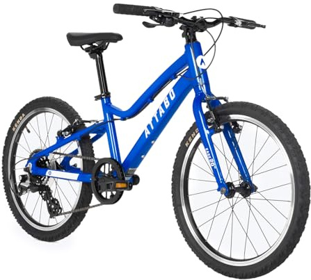 ATTABO Bicicletta per Bambini EASE 20 Bici per Bambini Leggera e Resistente con Gradino Basso Manubrio BMX Ergonomico Deragliatore e Attraenti Accessori di Sicurezza Colore Blu