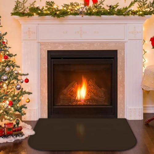 Chimenea de 102 x 50 cm, ignífugo, placa de chimenea con base ignífuga para proteger el suelo de chispas, alfombrilla ignífuga