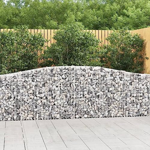 FUDUGEHMIOFWFJJ pflanzschale rund 60 cm,blumentopf XXL,Gabionen mit Hochbogen 2 STK. 400x30x80/100cm Verzinktes EisenGeeignet für Garten, Terrasse, Schlafzimmer, Wohnzimmer