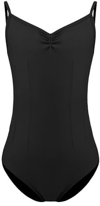 ZYXWVU Ballett Trikot Mädchen Ballett Body Teenager TanzBody Gymnastikanzug Trikot Leibchen für Kinder, 7006-schwarz, 8-9 Jahr