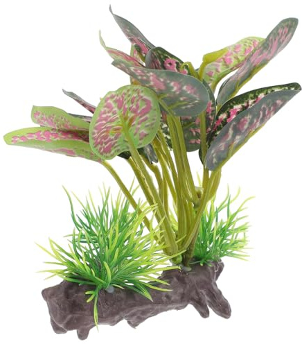 PERSELOSO Artificial Tortoise Plants Simulation Plant Ornament for Reptile Terrarium and Fish Tank for Tortoise Tank with Beautifying Effect