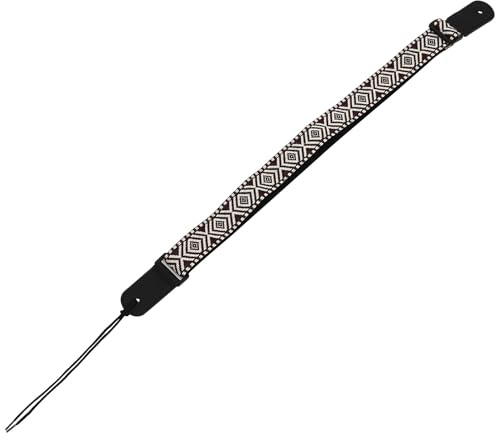 Cabilock Tracolla per Ukulele in Cotone con Design Tradizionale Ricamato Cintura Regolabile e Antiscivolo Accessorio per Chitarra Acustica Elettrica e Basso Adatta Adulti