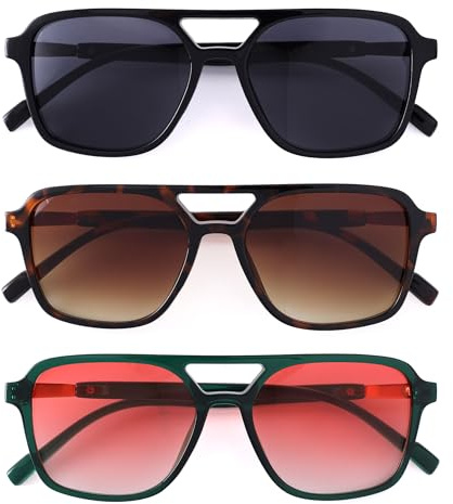 Dwenarry Retro Sunglasses for Women Men,Trendy Rectangle Womens Mens Shades Bulk Polarized Sun Glasses Set