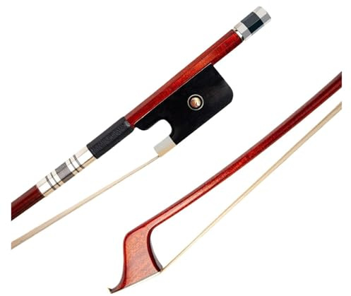 Hybrid Pernambuco Bow Carbon Fiber Core Ebony Frog Natural Horsehair For Violin/Viola/Cello/Double Bass(4-4 Bass Bow)