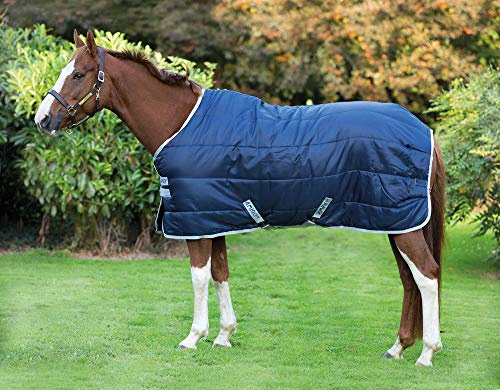 Horseware Amigo Isolator ponny stabil filt – marinblå/silver, medelstorlek, 200 g, LEPSDNSNCS2601, – blå/gris, 155