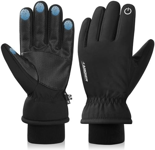 anqier Thermal Gloves for Winter, -15℉(-26℃) Touch Screen Ski Gloves Mens Gloves Ladies Gloves for Cycling Running Hiking Walking Driving Motorbike Superb Fit and Extremely Warm