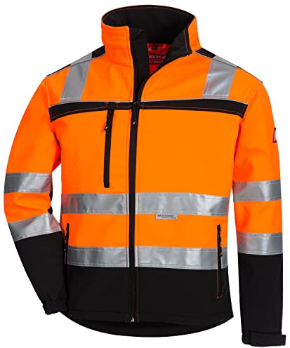 NITRAS Motion Tex Viz 7170 Chaqueta de advertencia - Chaqueta de Softshell en color de advertencia para el trabajo - naranja neón - XXL